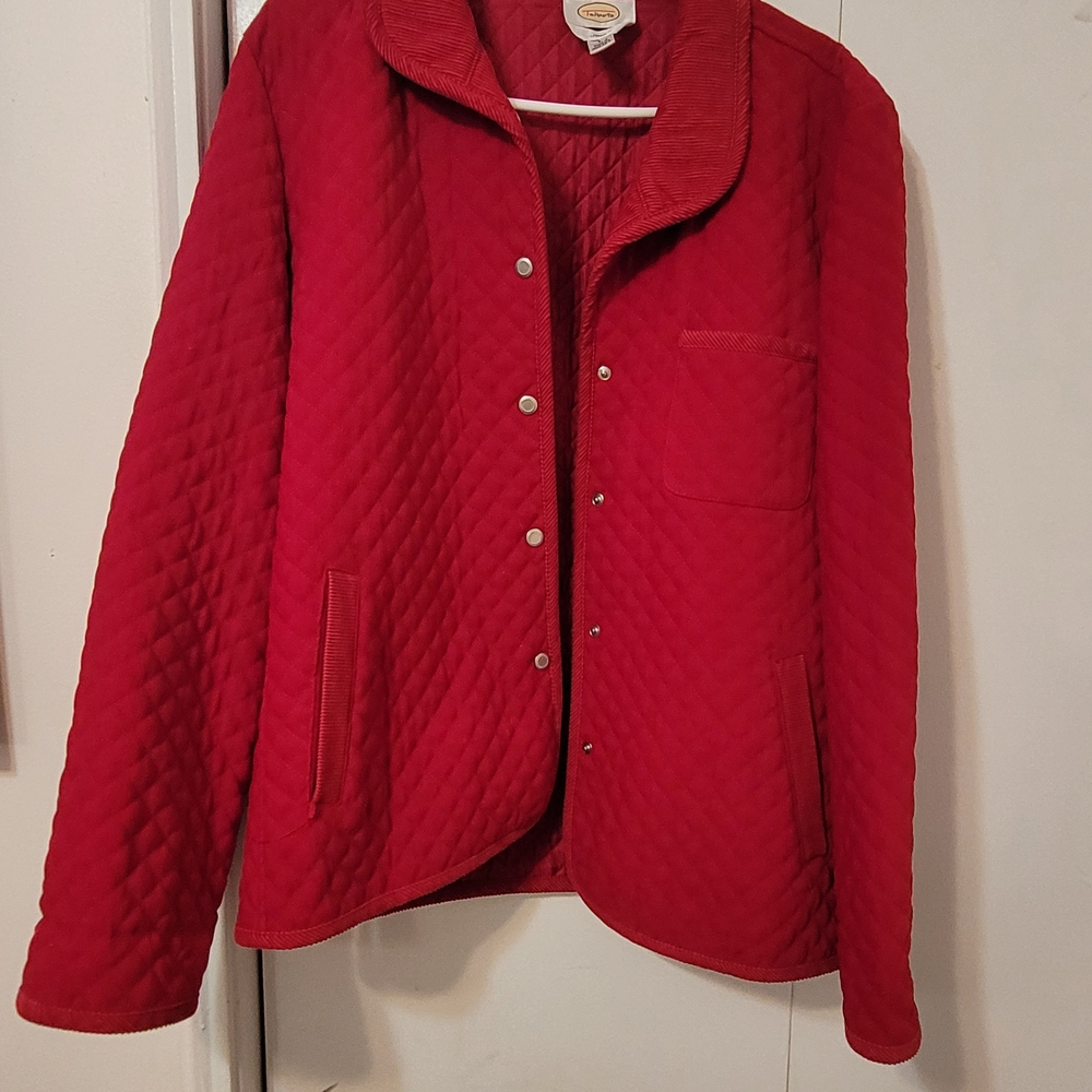 Talbots Quilted Red Barn Jacket Size L